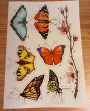A4 Sticker Sheet - Butterfly Daisy Daffodil Roses Sunflower Tulip Squirrel Woodland