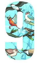 Birds Design 17cm Wheelie Bin Number - Pack of 3 - wheeliebinnumbers.net