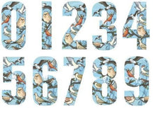 Birds Design 17cm Wheelie Bin Number - Pack of 3 - wheeliebinnumbers.net