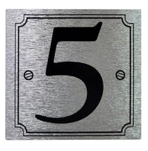 House or Gate Metallic Finish Self Adhesive Sticky Numbers Silver / Black - wheeliebinnumbers.net