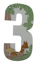 Squirrel/Woodland Design 17cm Wheelie Bin Number - Pack of 3 - wheeliebinnumbers.net