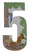 Squirrel/Woodland Design 17cm Wheelie Bin Number - Pack of 3 - wheeliebinnumbers.net