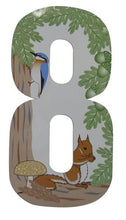 Squirrel/Woodland Design 17cm Wheelie Bin Number - Pack of 3 - wheeliebinnumbers.net
