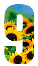 Sunflower Design 17cm Wheelie Bin Number - Pack of 3 - wheeliebinnumbers.net