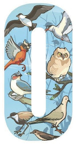 Birds Design 17cm Wheelie Bin Number - Pack of 3 - wheeliebinnumbers.net