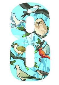 Birds Design 17cm Wheelie Bin Number - Pack of 3 - wheeliebinnumbers.net