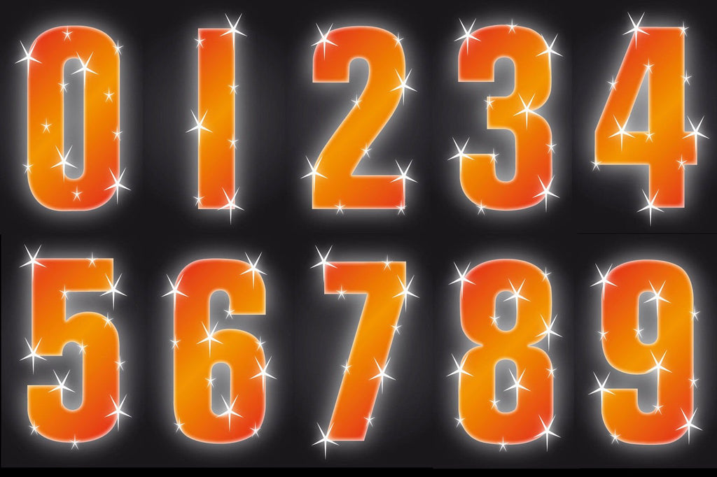 High Visibility Light Reflective Orange 17cm Wheelie Bin Number