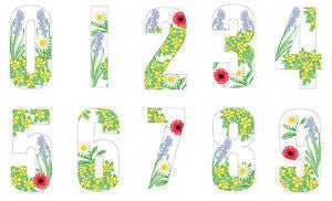 Poppy/Flower Design 17cm Wheelie Bin Number - wheeliebinnumbers.net