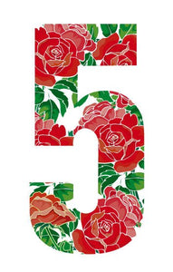 Roses Design 17cm Wheelie Bin Number - wheeliebinnumbers.net