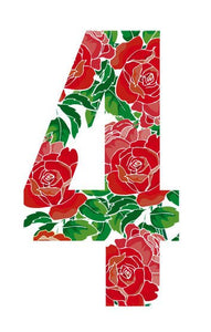 Roses Design 17cm Wheelie Bin Number - Pack of 3 - wheeliebinnumbers.net