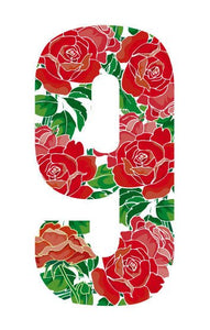 Roses Design 17cm Wheelie Bin Number - Pack of 3 - wheeliebinnumbers.net