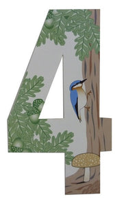 Squirrel/Woodland Design 17cm Wheelie Bin Number - Pack of 3 - wheeliebinnumbers.net