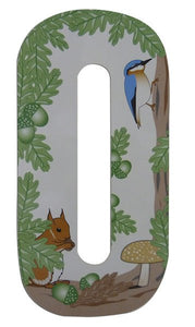Squirrel/Woodland Design 17cm Wheelie Bin Number - Pack of 3 - wheeliebinnumbers.net