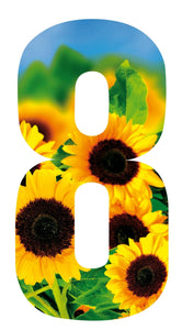 Sunflower Design 17cm Wheelie Bin Number - wheeliebinnumbers.net