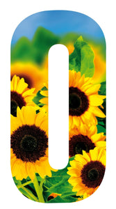 Sunflower Design 17cm Wheelie Bin Number - wheeliebinnumbers.net