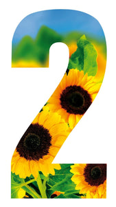 Sunflower Design 17cm Wheelie Bin Number - wheeliebinnumbers.net