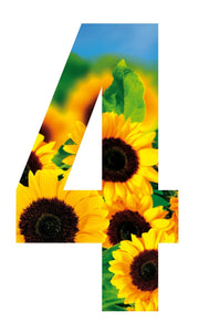 Sunflower Design 17cm Wheelie Bin Number - wheeliebinnumbers.net