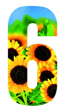 Sunflower Design 17cm Wheelie Bin Number - wheeliebinnumbers.net