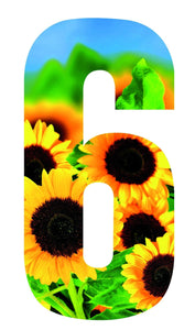 Sunflower Design 17cm Wheelie Bin Number - wheeliebinnumbers.net