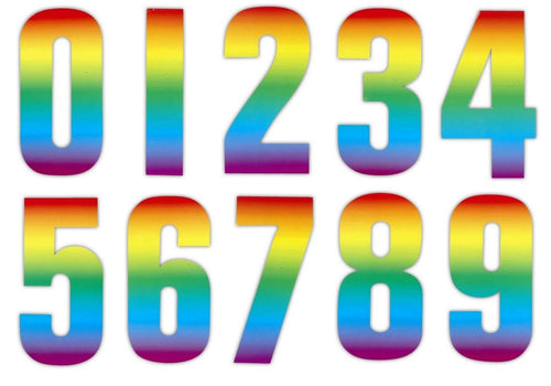 Rainbow Design 17cm Wheelie Bin Number