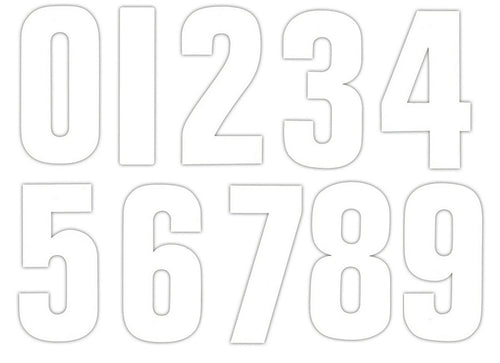 White Design 17cm Wheelie Bin Numbers