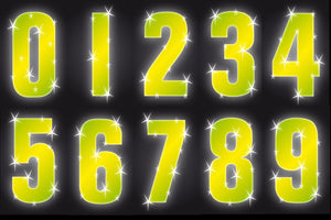 High Visibility Light Reflective Yellow 17cm Wheelie Bin Numbers
